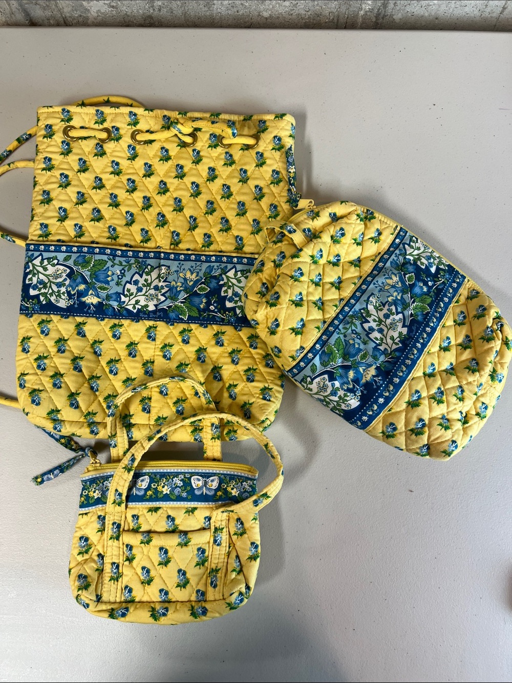 Vera Bradley Katherine Drawstring Backpack Large Cosmetic Tiny Tote NWOT
